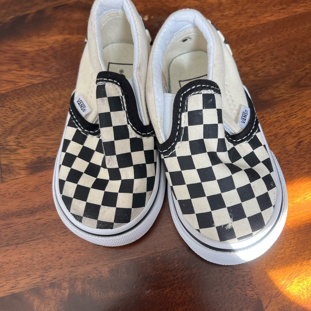 Vans toddler shoes color black and white checkered used